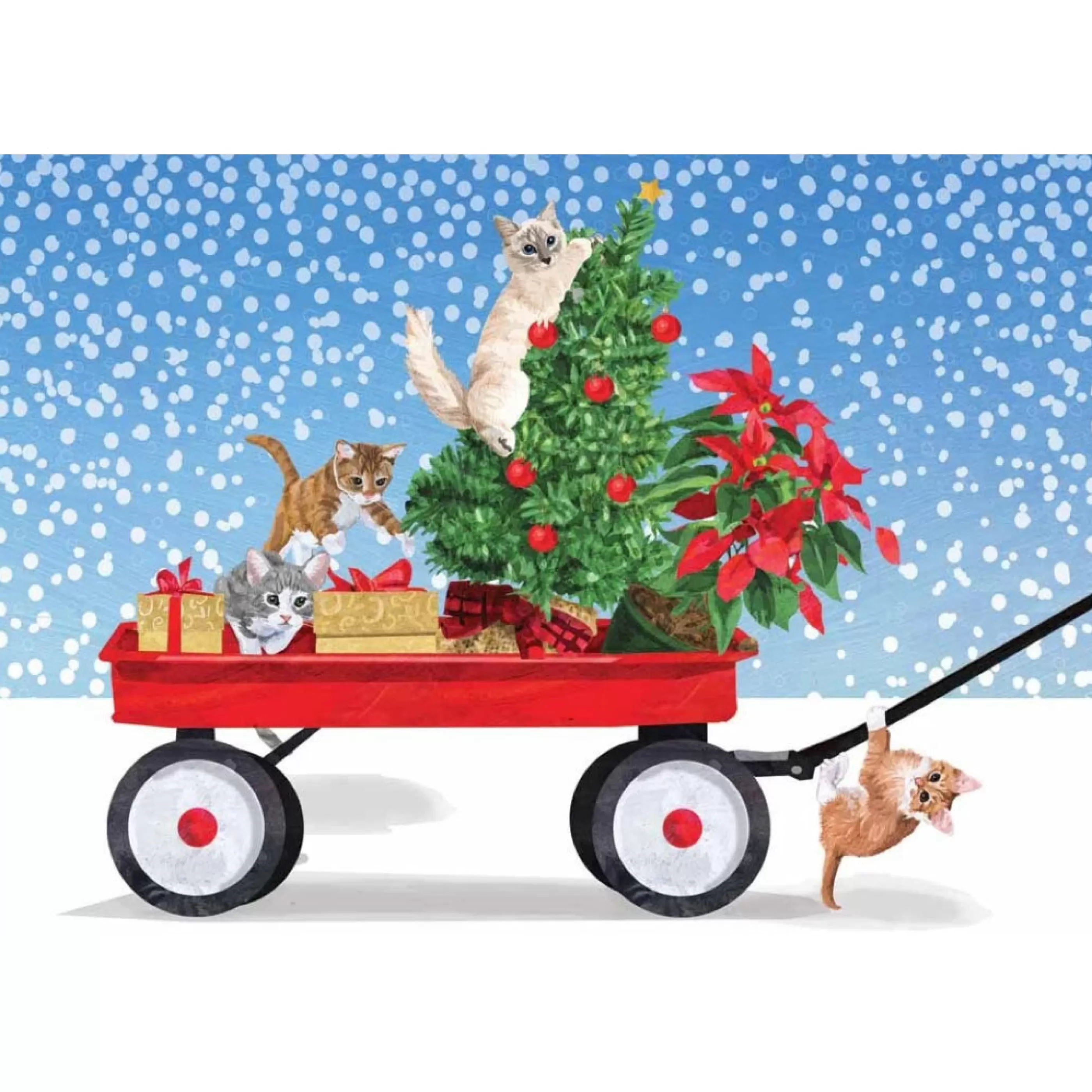 Allport Editions Winter Wagon Kittens Boxed Holiday Cards Store