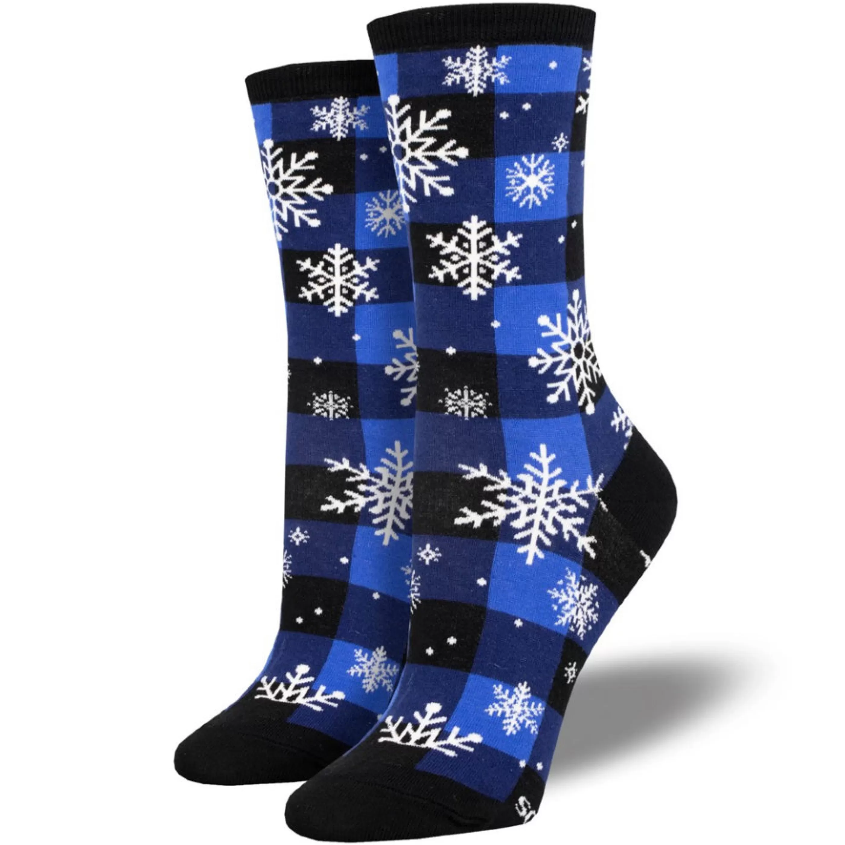 SockSmith Women's Snowflake Plaidern Socks Blue Clearance